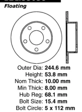 Centric C-Tek Standard Brake Rotor 121.33058                                     - 121.33058 - Image 4