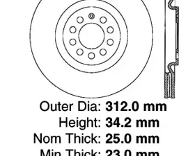 Centric C-Tek Standard Brake Rotor 121.33062