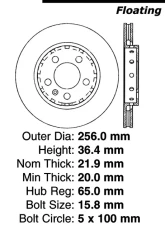 Centric C-Tek Standard Brake Rotor 121.33069                                     - 121.33069 - Image 4