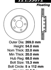 Centric C-Tek Standard Brake Rotor 121.33072                                     - 121.33072 - Image 2