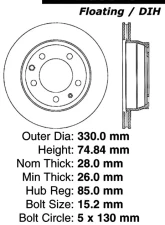 Centric C-Tek Standard Brake Rotor 121.33078                                     - 121.33078 - Image 4