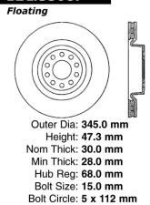 Centric C-Tek Standard Brake Rotor 121.33087                                     - 121.33087 - Image 2