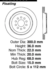 Centric C-Tek Standard Brake Rotor 121.33088                                     - 121.33088 - Image 2