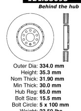 Centric C-Tek Standard Brake Rotor 121.33093                                     - 121.33093 - Image 4