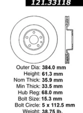Centric C-Tek Standard Brake Rotor 121.33118                                     - 121.33118 - Image 4