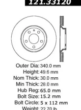 Centric C-Tek Standard Brake Rotor 121.33120                                     - 121.33120 - Image 4