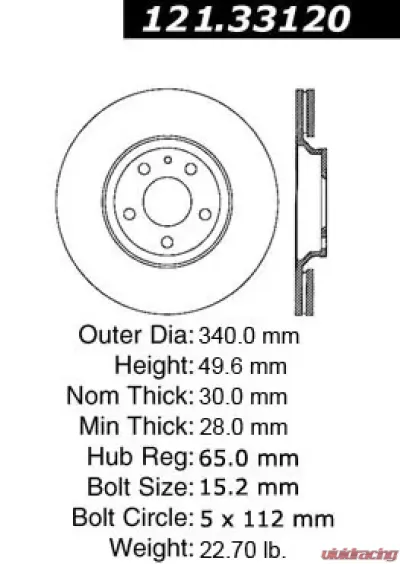 Centric C-Tek Standard Brake Rotor 121.33120 - 121.33120