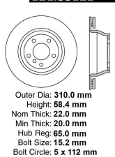 Centric C-Tek Standard Brake Rotor 121.33121                                     - 121.33121 - Image 4