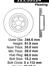 Centric C-Tek Standard Brake Rotor 121.33124                                     - 121.33124 - Image 2