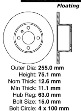 Centric C-Tek Standard Brake Rotor 121.34007                                     - 121.34007 - Image 5
