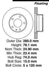 Centric C-Tek Standard Brake Rotor 121.34009                                     - 121.34009 - Image 5