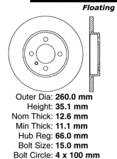 Centric C-Tek Standard Brake Rotor 121.34010                                     - 121.34010 - Image 4