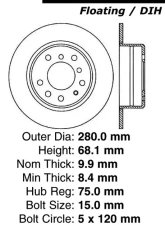 Centric C-Tek Standard Brake Rotor 121.34011                                     - 121.34011 - Image 5