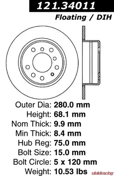 Centric C-Tek Standard Brake Rotor 121.34011 - 121.34011