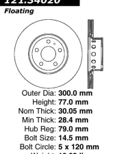 Centric C-Tek Standard Brake Rotor 121.34020                                     - 121.34020 - Image 5