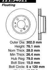 Centric C-Tek Standard Brake Rotor 121.34021                                     - 121.34021 - Image 3