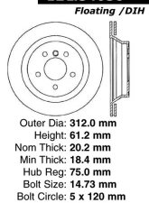 Centric C-Tek Standard Brake Rotor 121.34036                                     - 121.34036 - Image 2