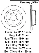 Centric C-Tek Standard Brake Rotor 121.34037                                     - 121.34037 - Image 2