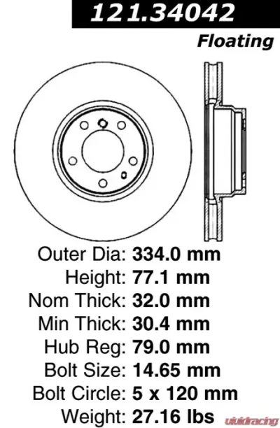 Centric C-Tek Standard Brake Rotor 121.34042 - 121.34042