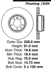 Centric C-Tek Standard Brake Rotor 121.34043                                     - 121.34043 - Image 4