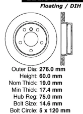 Centric C-Tek Standard Brake Rotor 121.34044                                     - 121.34044 - Image 2