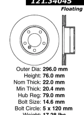 Centric C-Tek Standard Brake Rotor 121.34045                                     - 121.34045 - Image 4
