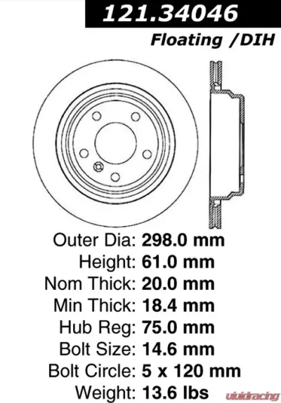 Centric C-Tek Standard Brake Rotor 121.34046 - 121.34046