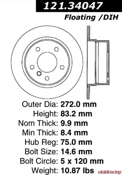 Centric C-Tek Standard Brake Rotor 121.34047 - 121.34047