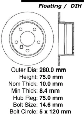 Centric C-Tek Standard Brake Rotor 121.34068                                     - 121.34068 - Image 2