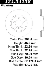 Centric C-Tek Standard Brake Rotor 121.34138                                     - 121.34138 - Image 4