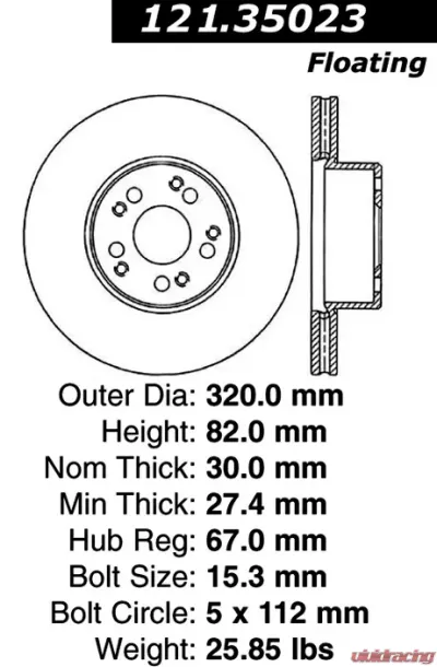 Centric C-Tek Standard Brake Rotor 121.35023 - 121.35023