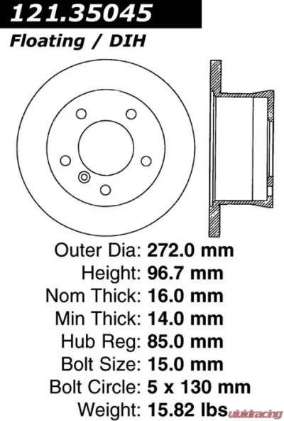 Centric C-Tek Standard Brake Rotor 121.35045 - 121.35045