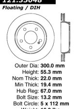 Centric C-Tek Standard Brake Rotor 121.35048                                     - 121.35048 - Image 2