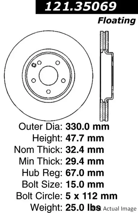 Centric C-Tek Standard Brake Rotor 121.35069 - 121.35069