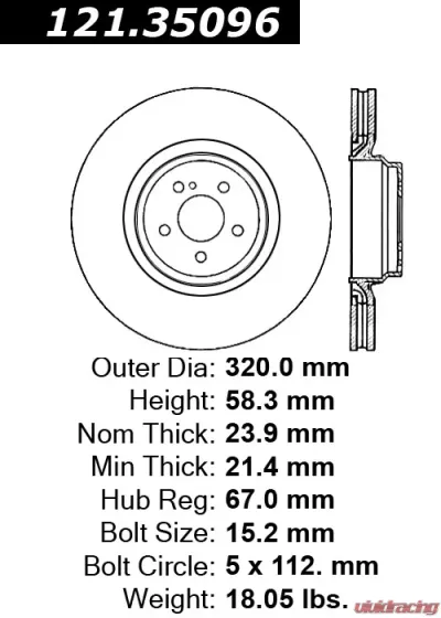 Centric C-Tek Standard Brake Rotor 121.35096 - 121.35096