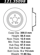 Centric C-Tek Standard Brake Rotor 121.35098                                     - 121.35098 - Image 4