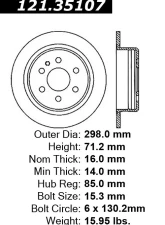 Centric C-Tek Standard Brake Rotor 121.35107                                     - 121.35107 - Image 4