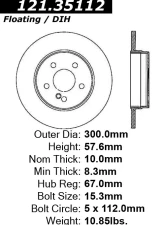 Centric C-Tek Standard Brake Rotor 121.35112                                     - 121.35112 - Image 4