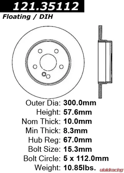 Centric C-Tek Standard Brake Rotor 121.35112 - 121.35112
