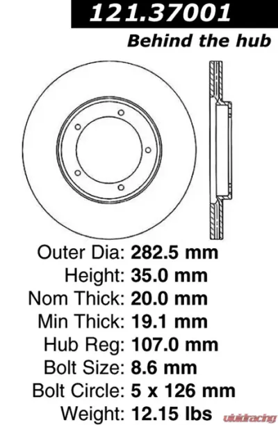 Centric C-Tek Standard Brake Rotor 121.37001 - 121.37001