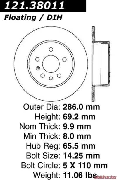 Centric C-Tek Standard Brake Rotor 121.38011 - 121.38011