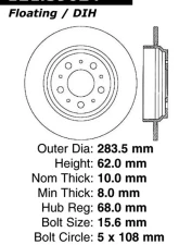 Centric C-Tek Standard Brake Rotor 121.39024                                     - 121.39024 - Image 4