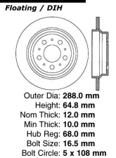 Centric C-Tek Standard Brake Rotor 121.39025                                     - 121.39025 - Image 4