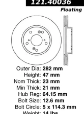 Centric C-Tek Standard Brake Rotor 121.40036                                     - 121.40036 - Image 4