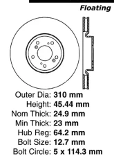 Centric C-Tek Standard Brake Rotor 121.40062                                     - 121.40062 - Image 4