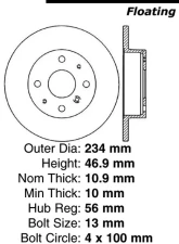 Centric C-Tek Standard Brake Rotor 121.41000                                     - 121.41000 - Image 4