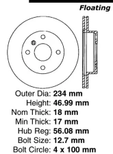 Centric C-Tek Standard Brake Rotor 121.41001                                     - 121.41001 - Image 4