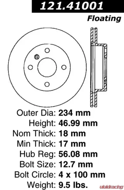 Centric C-Tek Standard Brake Rotor 121.41001 - 121.41001