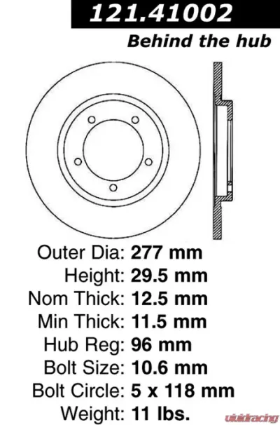 Centric C-Tek Standard Brake Rotor 121.41002 - 121.41002