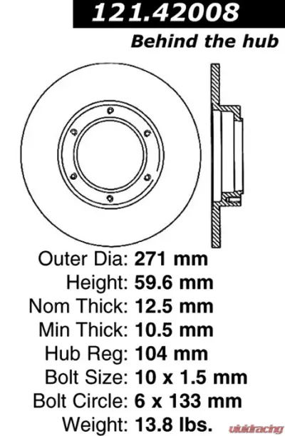 Centric C-Tek Standard Brake Rotor 121.42008 - 121.42008